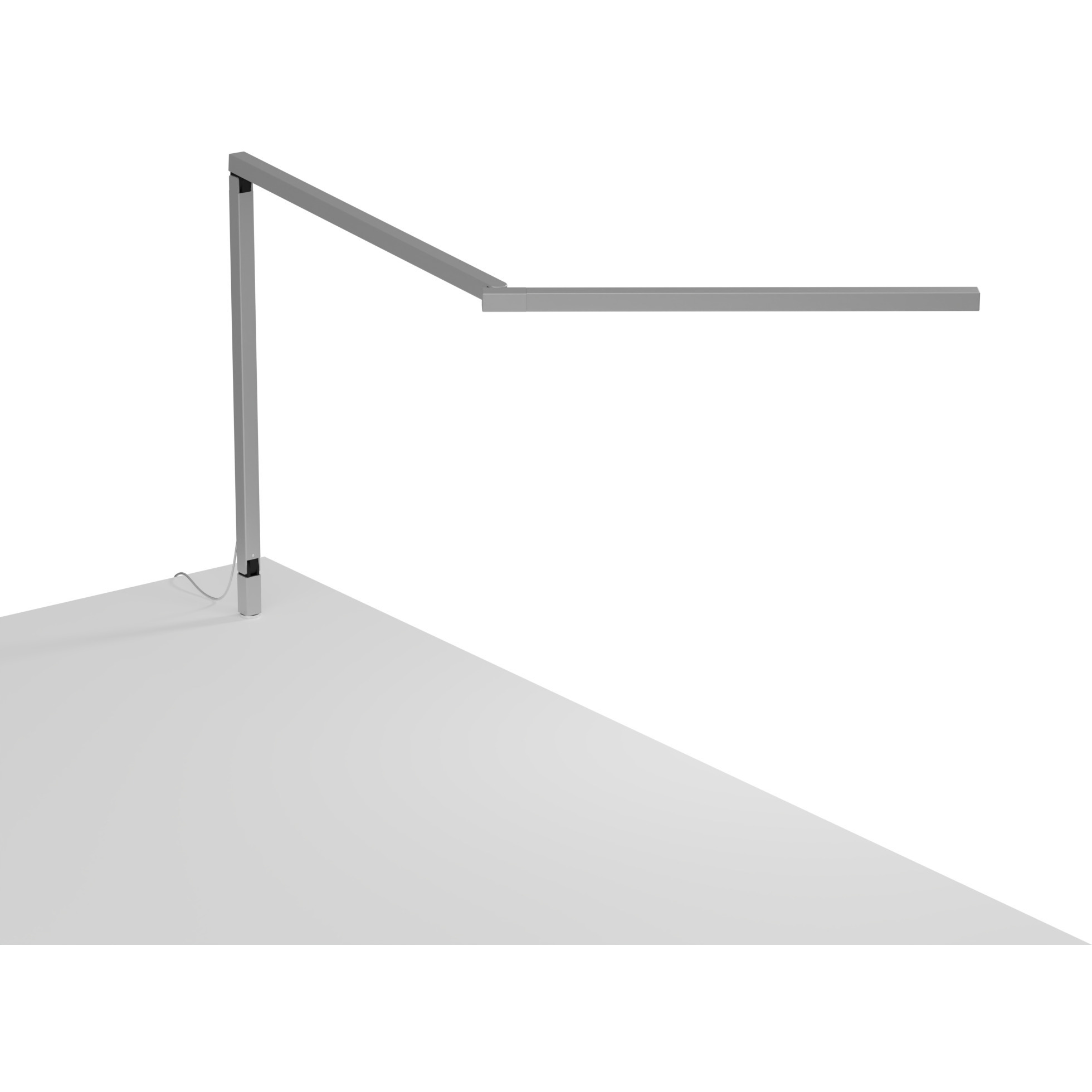 Z-Bar Mini Gen 4 12.5 inch 5.35 watt Silver Desk Lamp Portable Light, Through-Table Mount